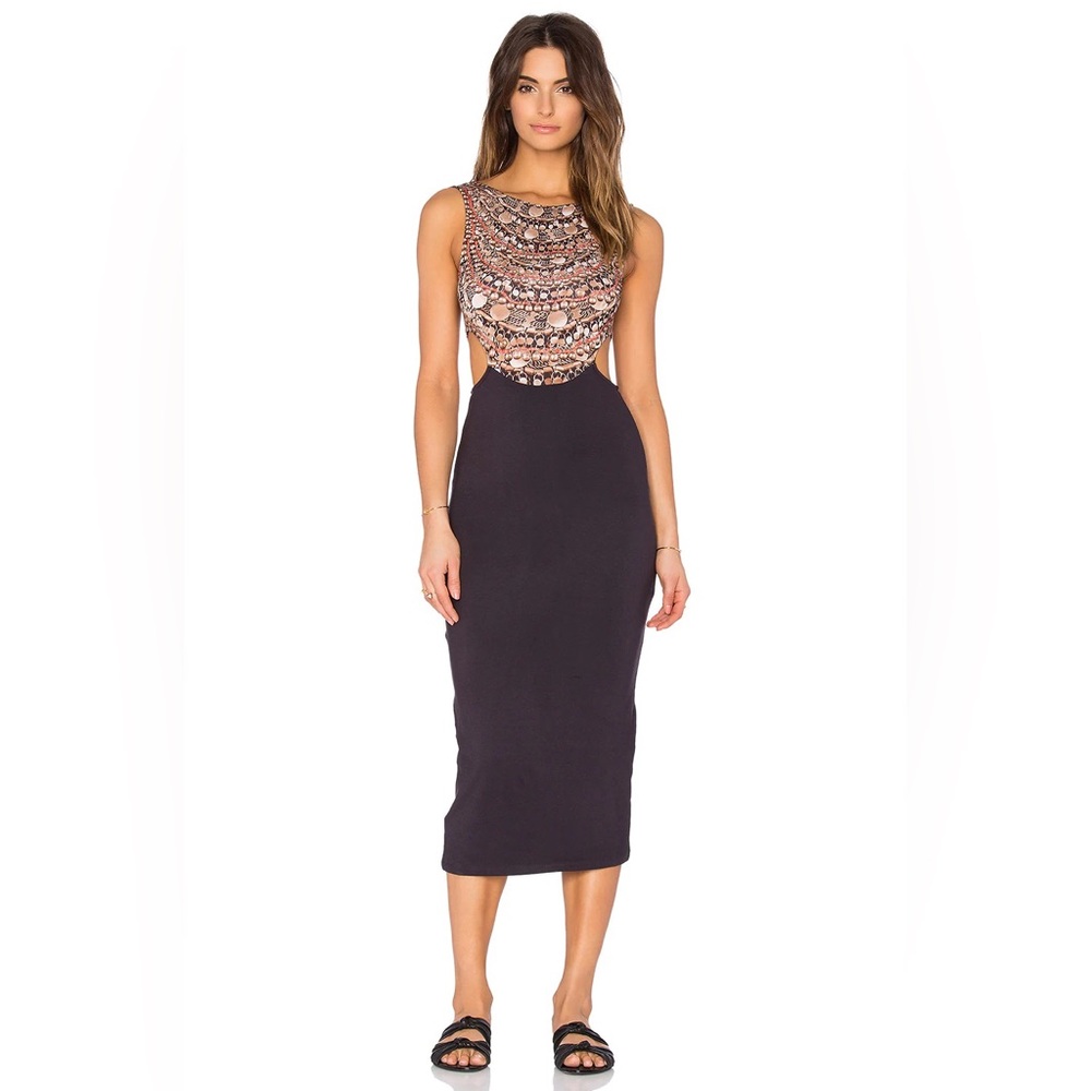 Mara Hoffman Swim Necklace Print Cut-Out Dress